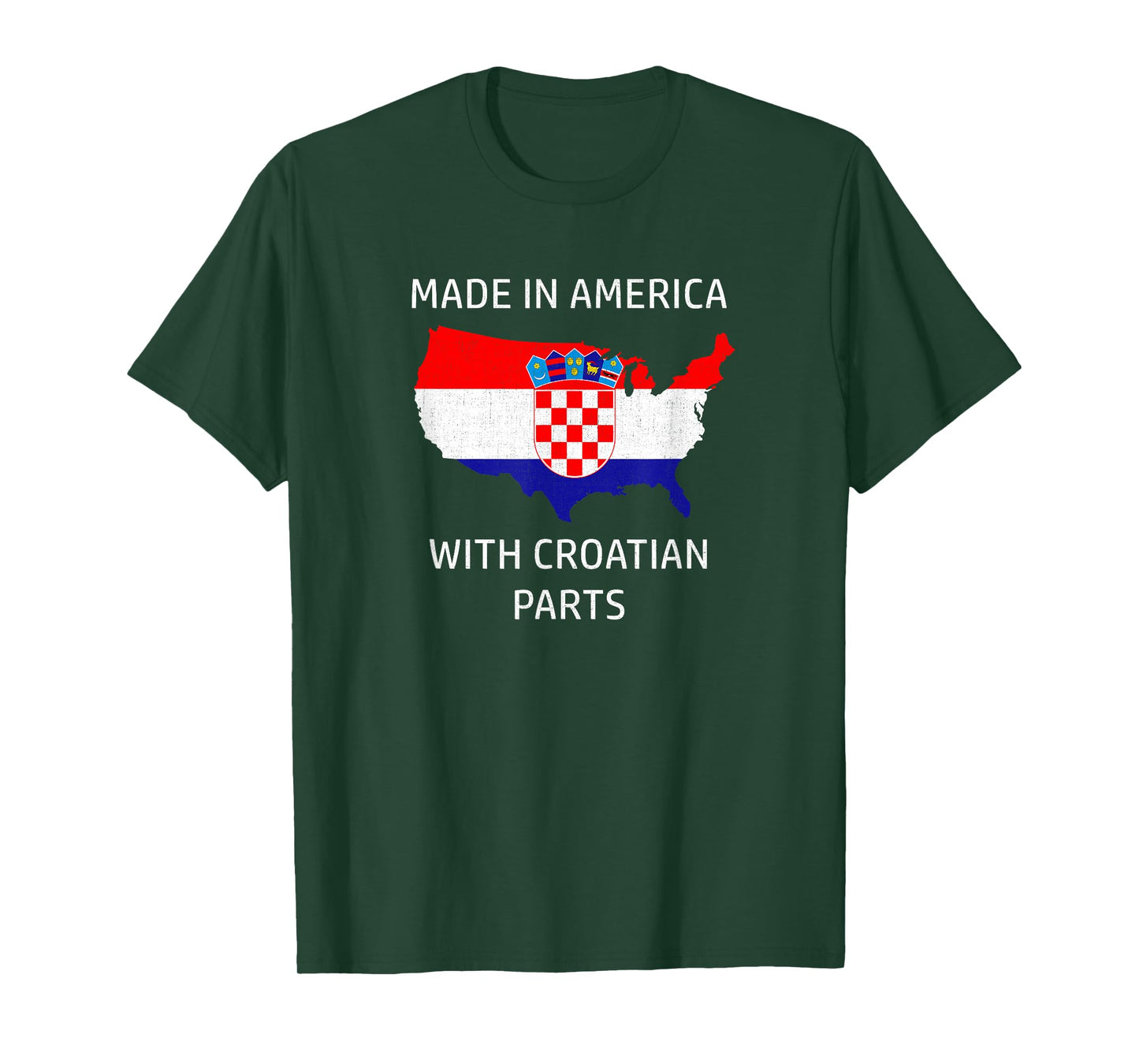 In America with Croatian Parts - Croatia and USA Pride T-Shirt