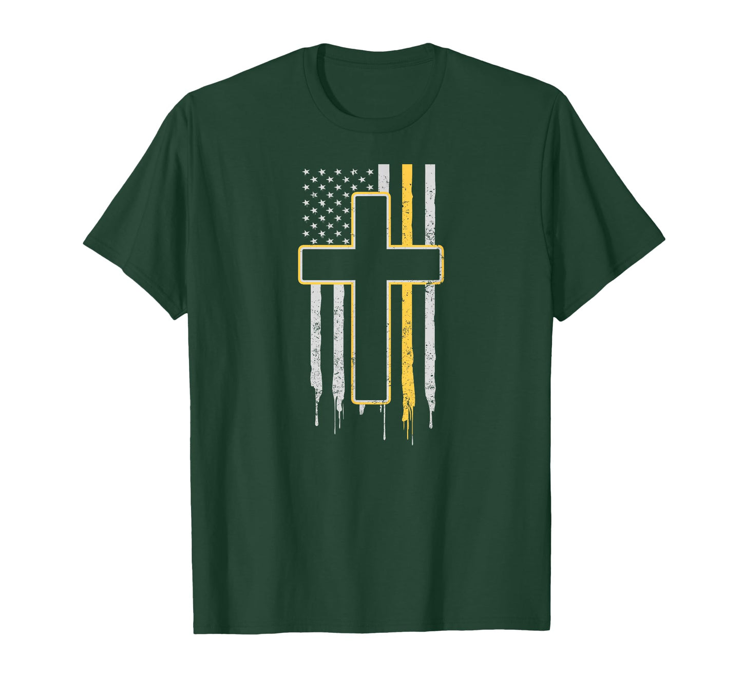 911 Dispatcher Design Patriotic Cross American Flag Gift T-Shirt