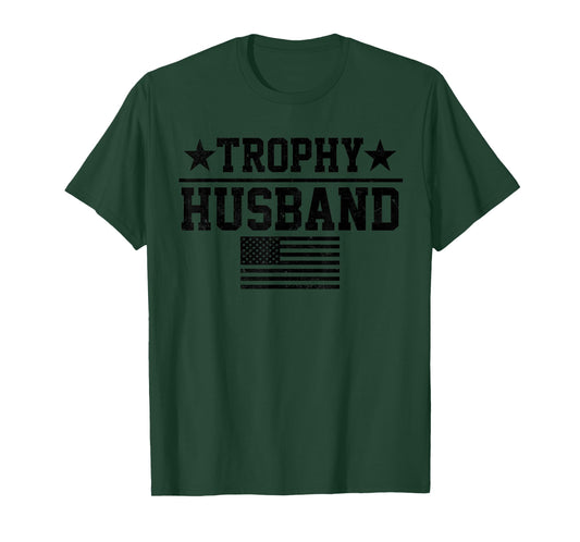 Trophy Husband - American Flag - Fathers Day Tee Mens T-Shirt