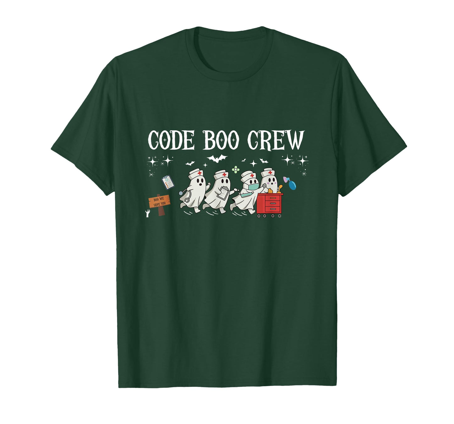 Code Boo Crew Halloween Ghost Nurse ER Nurse Spooky Season T-Shirt