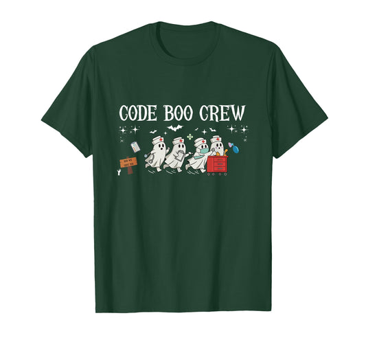 Code Boo Crew Halloween Ghost Nurse ER Nurse Spooky Season T-Shirt