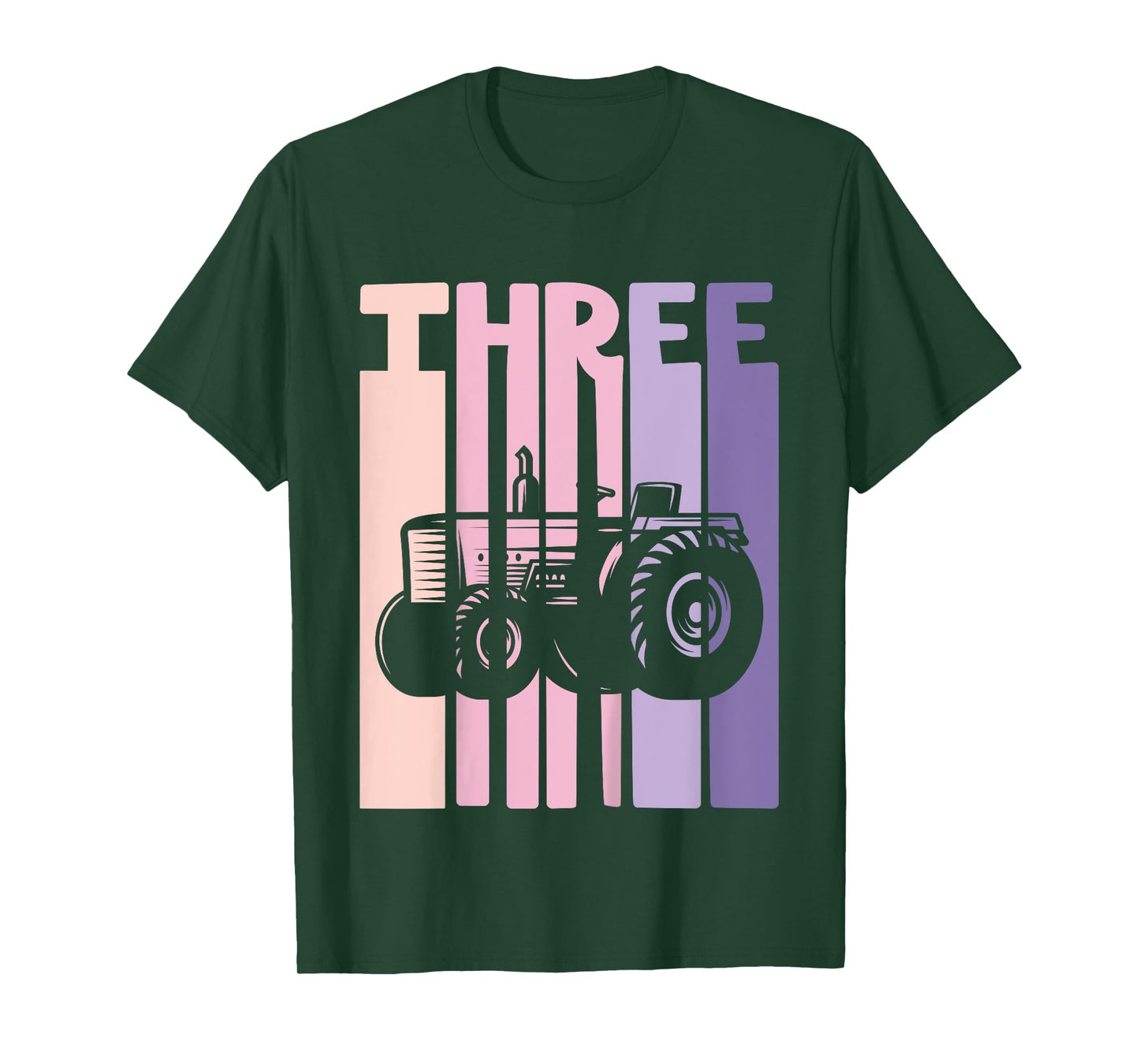 3rd Birthday Retro Farm Tractor Theme Farmer Girl 3 years T-Shirt
