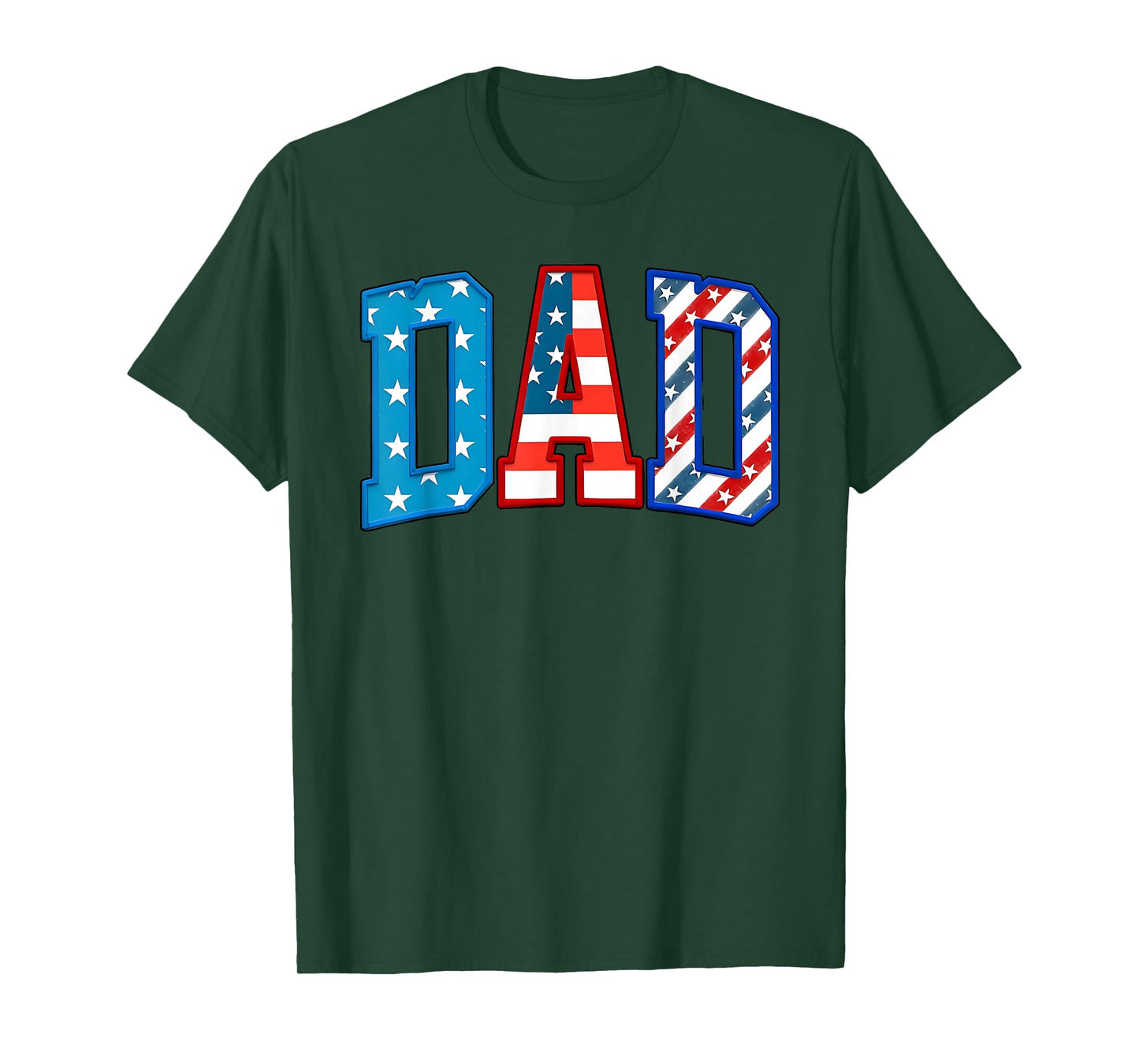 Dad USA American Flag Freedom Patriotic Happy 4th of July T-Shirt