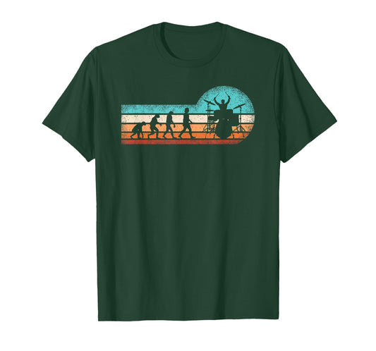 Drummer Evolution Drumming Drum Set Men Boys T-Shirt