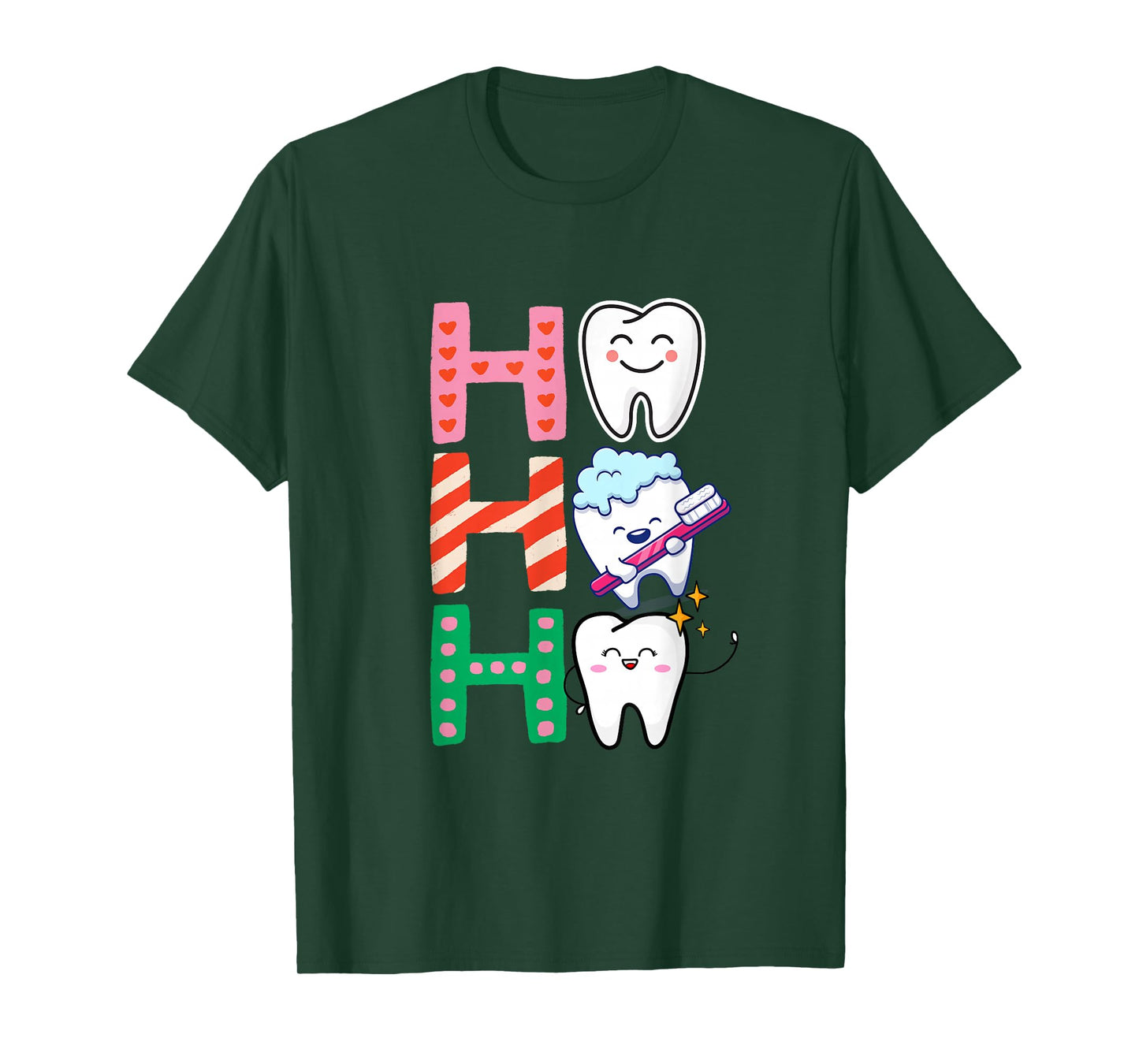 Funny Tooth Christmas Dentist Xmas Dental Assistant Ho Ho Ho T-Shirt