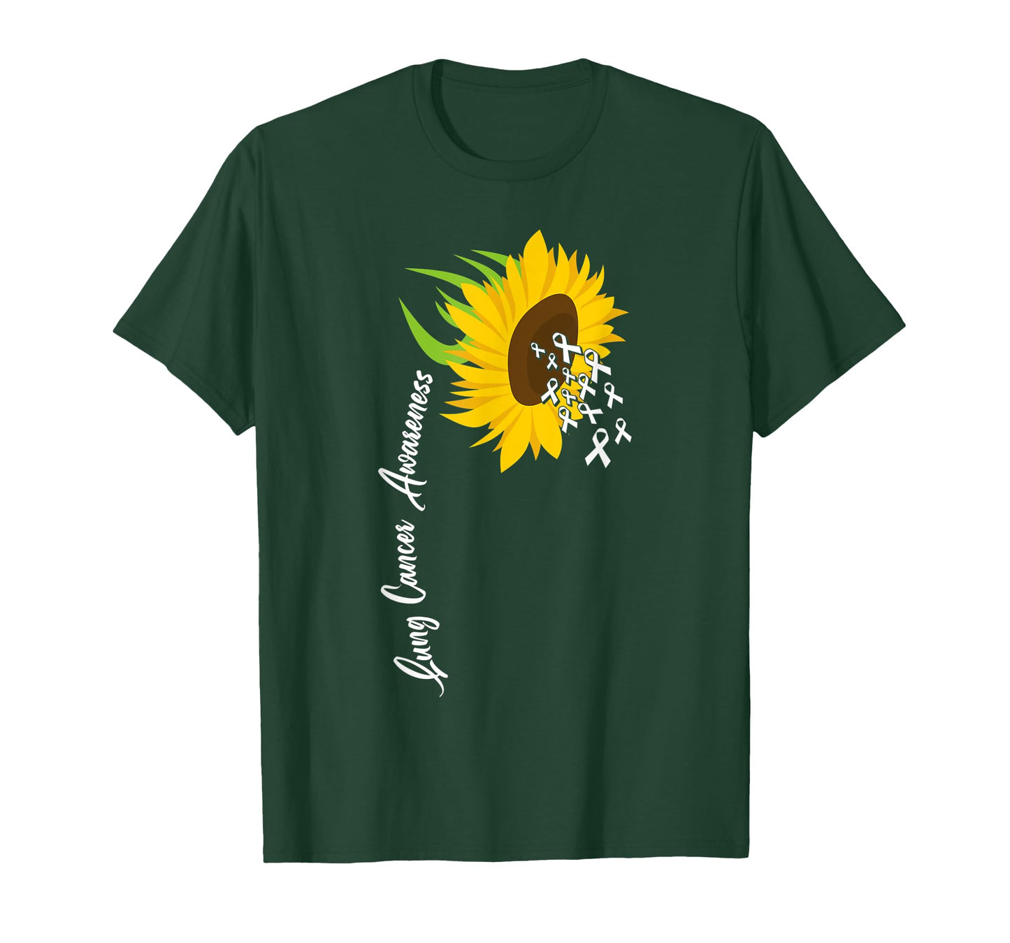 Awesome White Ribbon Support Lung Cancer Awareness T-Shirt