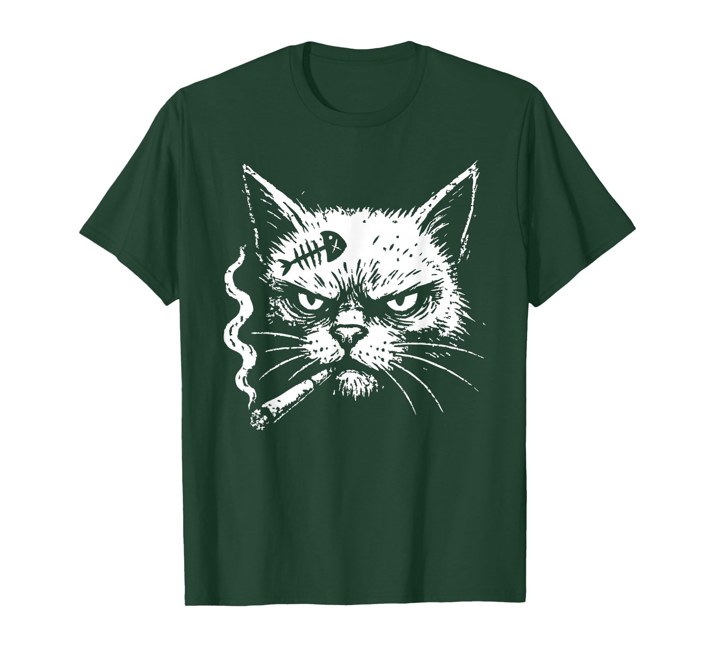 Cat Smoking Cigar Funny Attitude Humor Men Women T-Shirt
