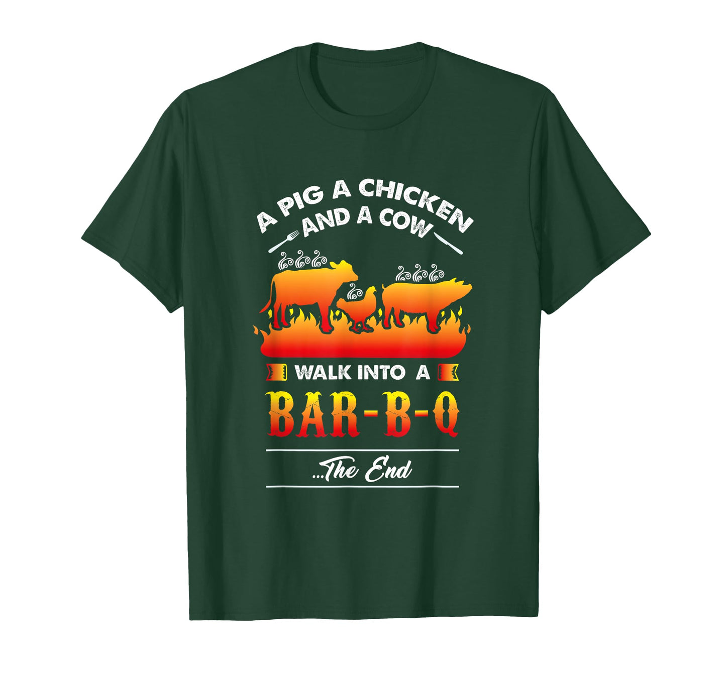 A Pig, A Chicken, And A Cow Walk Into A Barbecue Bar-B-Q T-Shirt