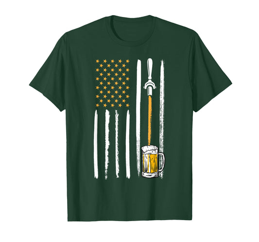 Craft Beer American Flag USA 4th July Brewery Alcohol Lovers T-Shirt