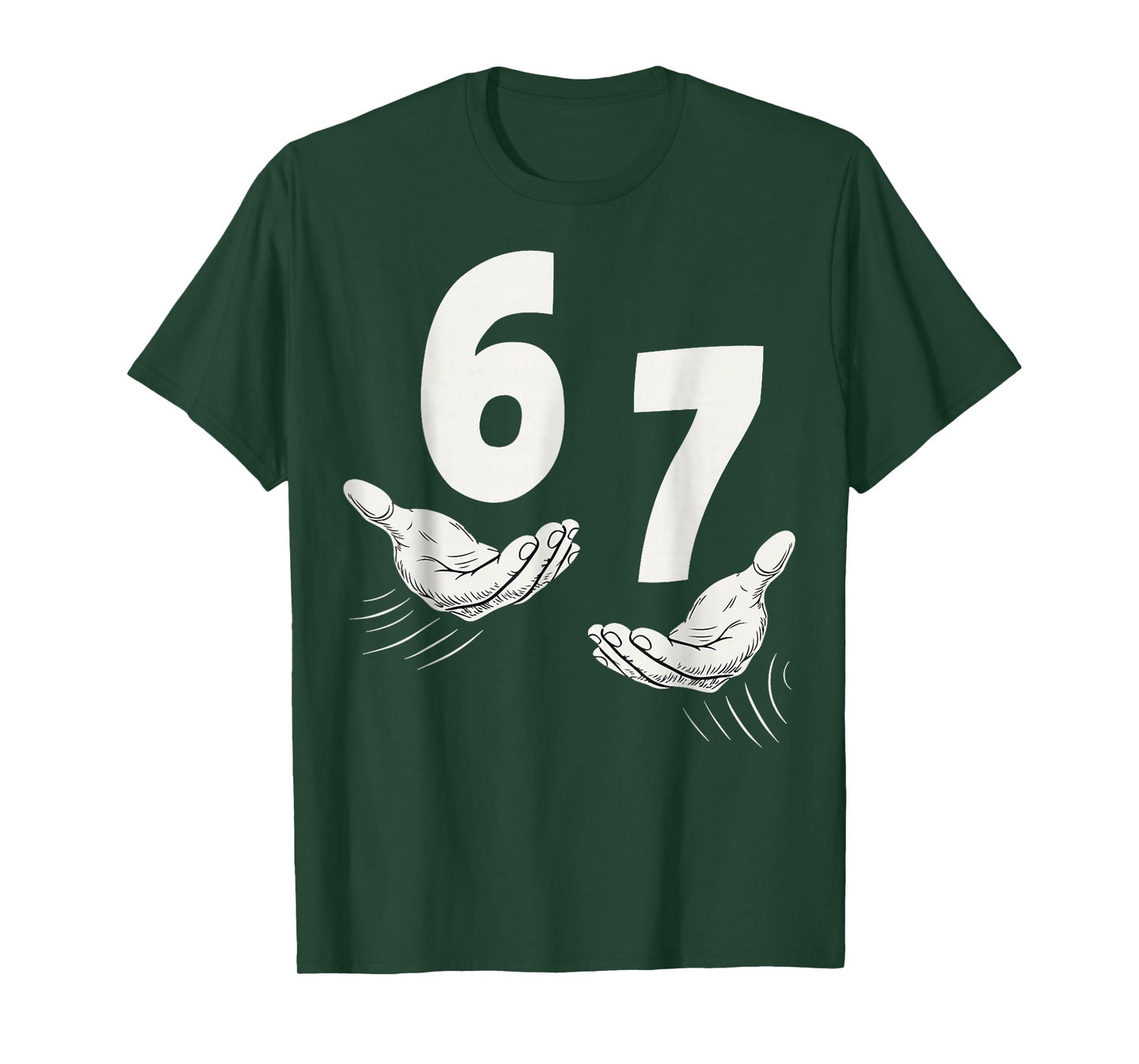 Six Seven 67 6 7 Kids 67 Teen Boys 6 7 Meme Hands Funny T-Shirt