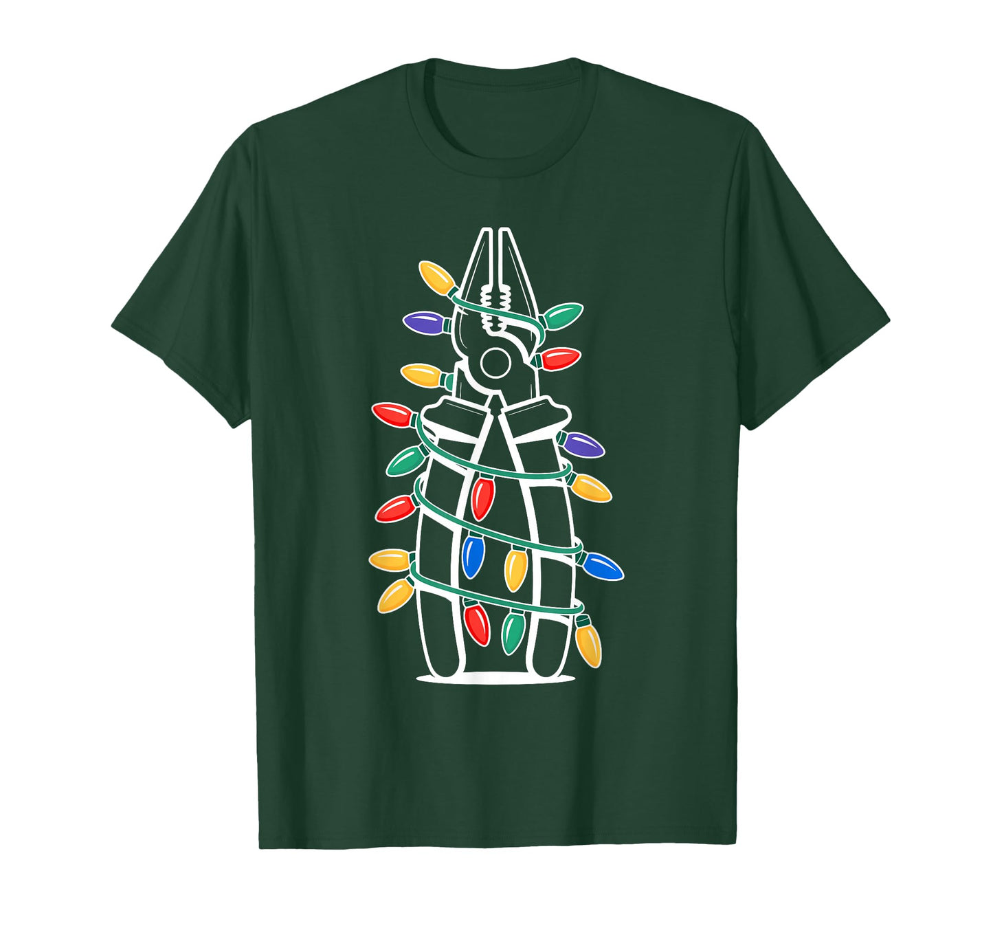 Christmas Lights Pliers Handyman Electrician Technician T-Shirt
