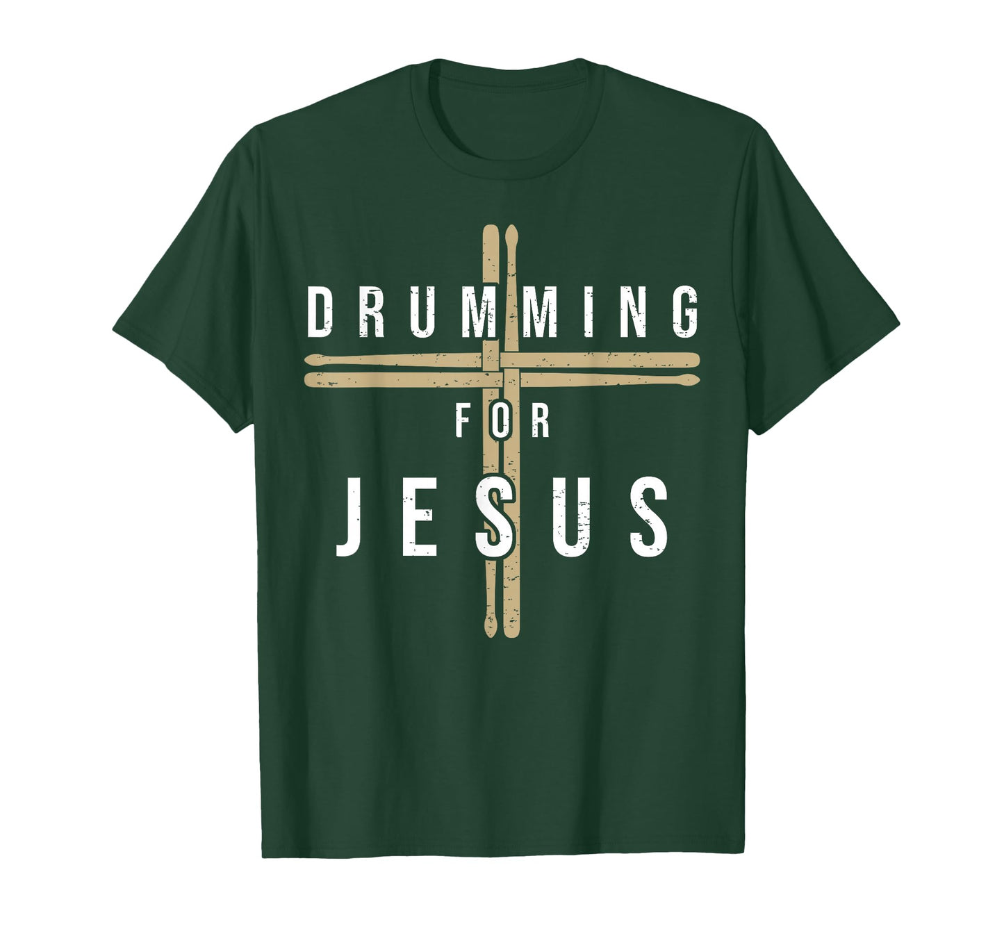 Drummer Drumming Drums Percussion I Jesus Christian Church T-Shirt Small