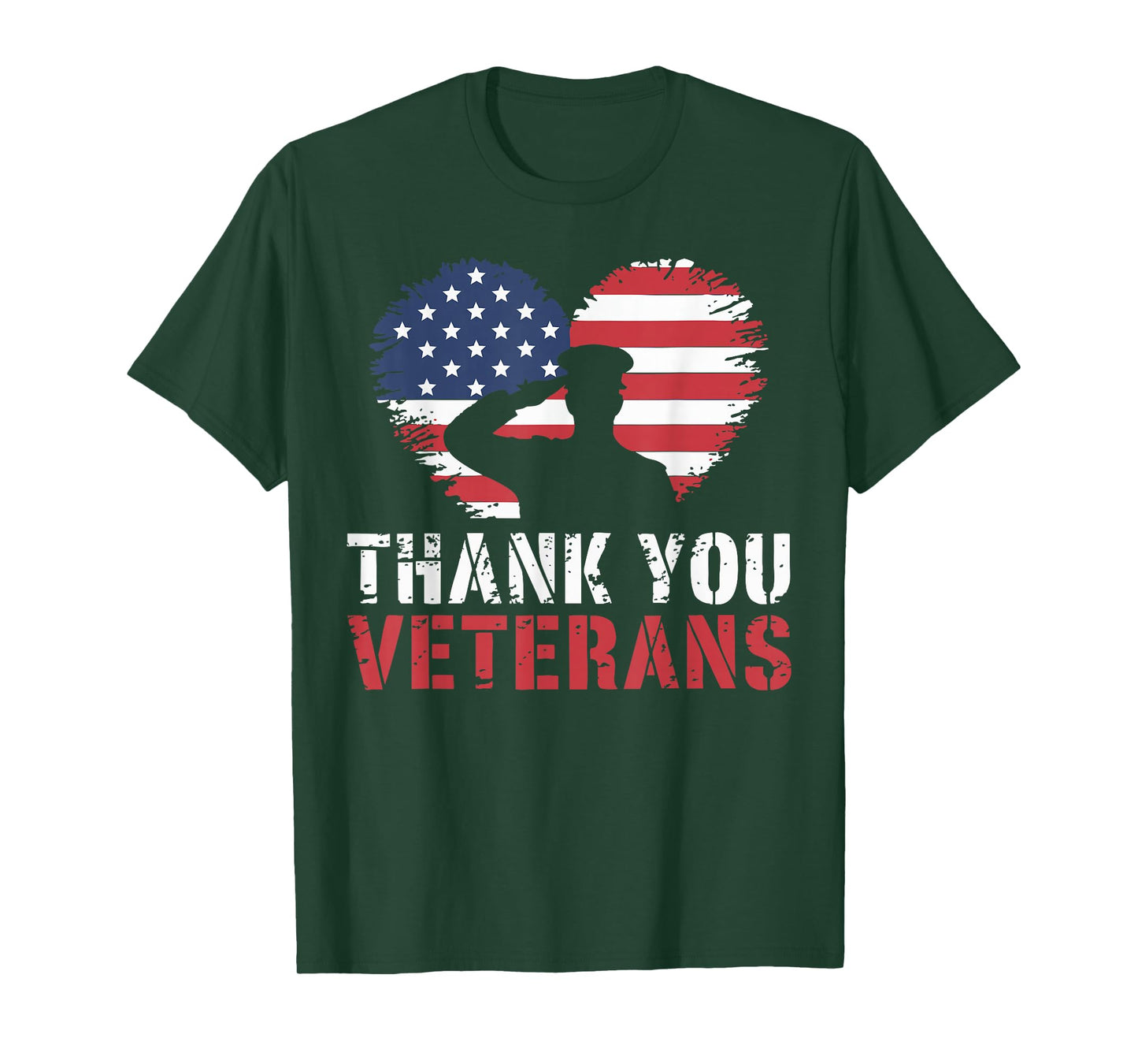 Patriotic American Flag Thank You Veterans Men Women Kids T-Shirt
