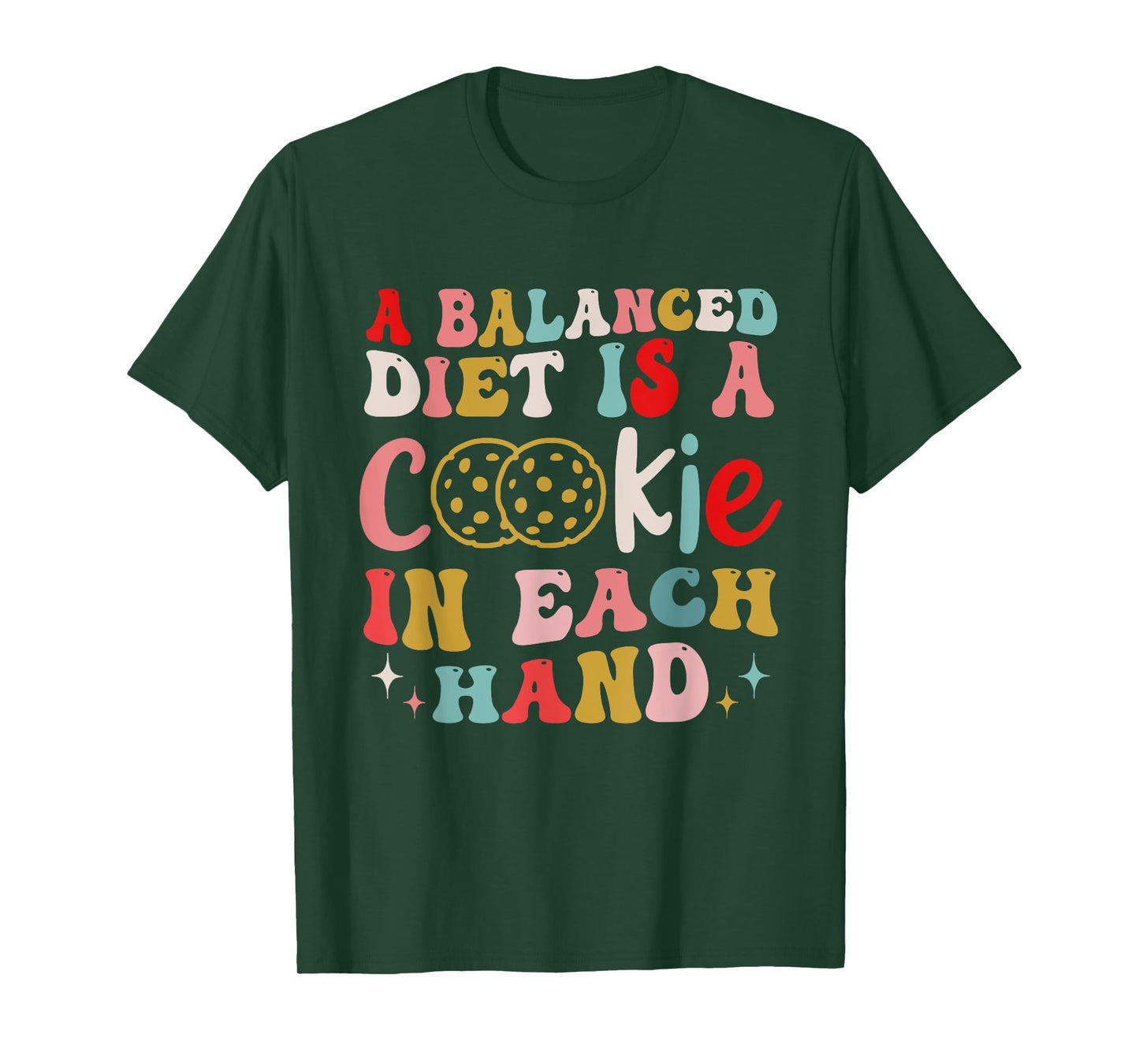 A Balanced Diet Is A Cookie In Each Hand Christmas T-Shirt