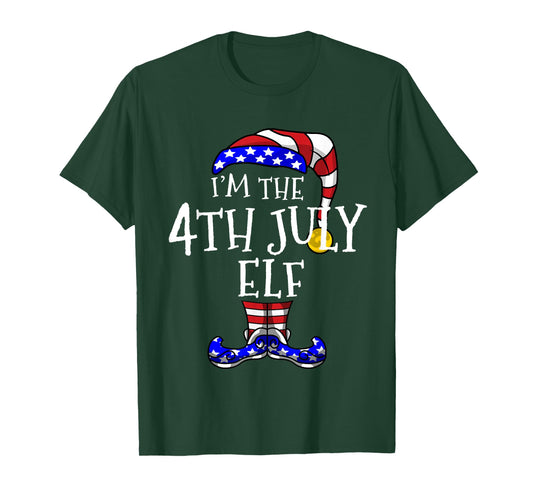 4th July Elf Patriotic Gnomes Christmas July Funny Cute T-Shirt