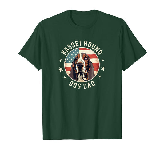 Basset Hound Gifts For Men, Basset Hound Dog Dad T-Shirt