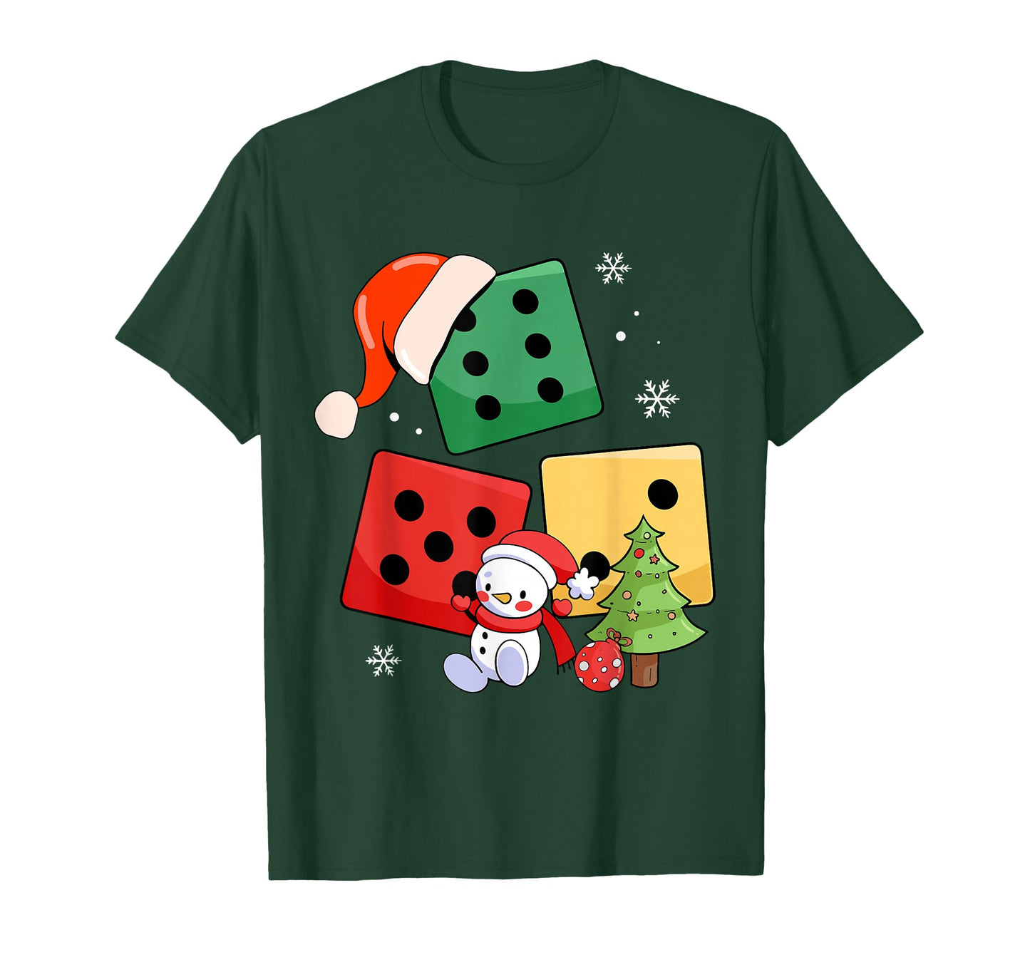 Six Seven Christmas Three Dice Santa Hat 67 Meme T-Shirt