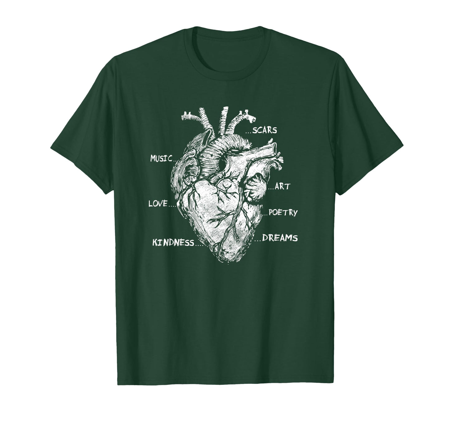 Artistic Heart Anatomical Graphic Kindness Human Anatomy Fun T-Shirt