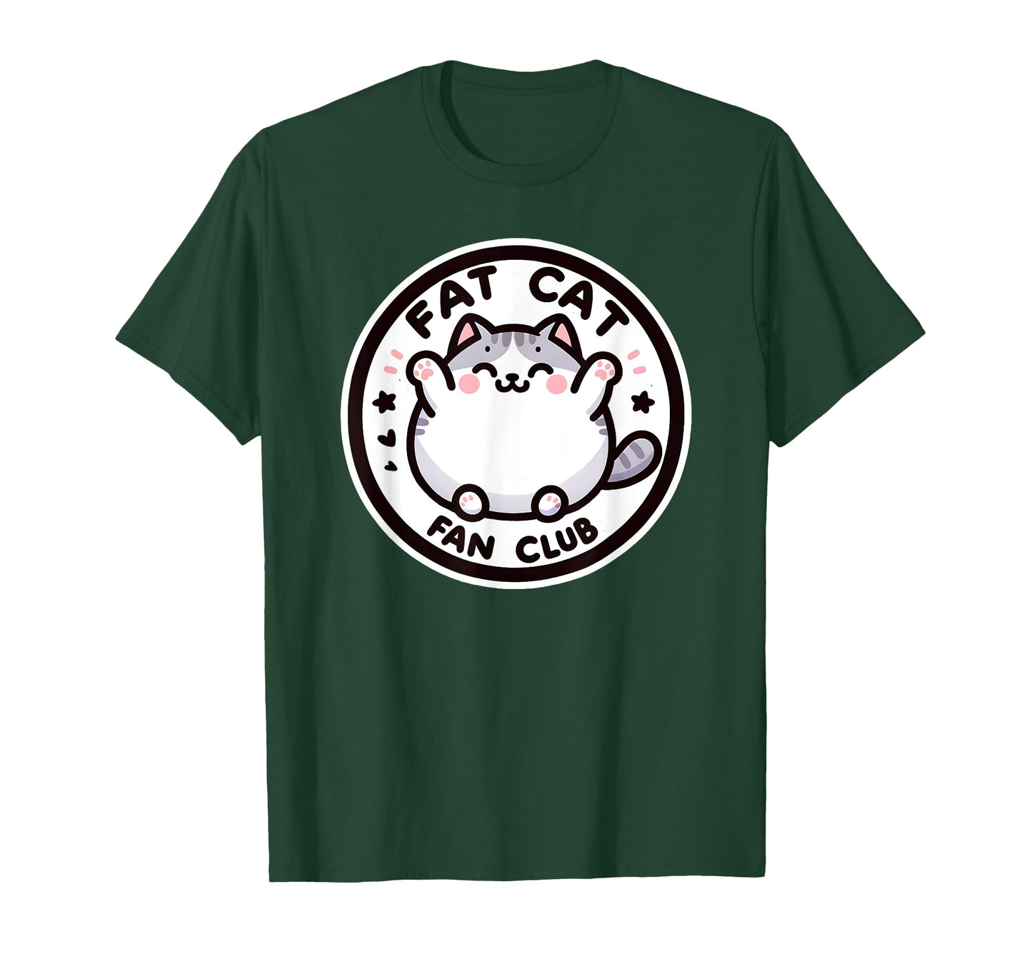 Fat Cat Fan Club Funny Feline Cat Lover Men Women Kids T-Shirt