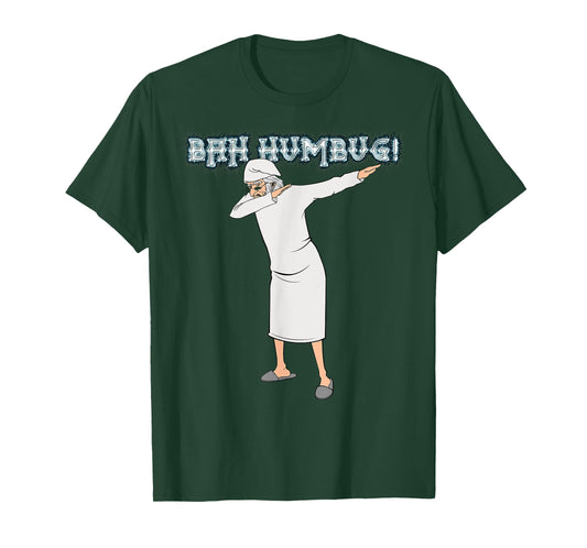 Charles Dickens Literature Gifts Unisex-Adults Black Cotton Short Sleeve Classic Fit T-Shirt Fun Christmas Carol Dabbing Scrooge Nightgown Bah Humbug T-Shirt