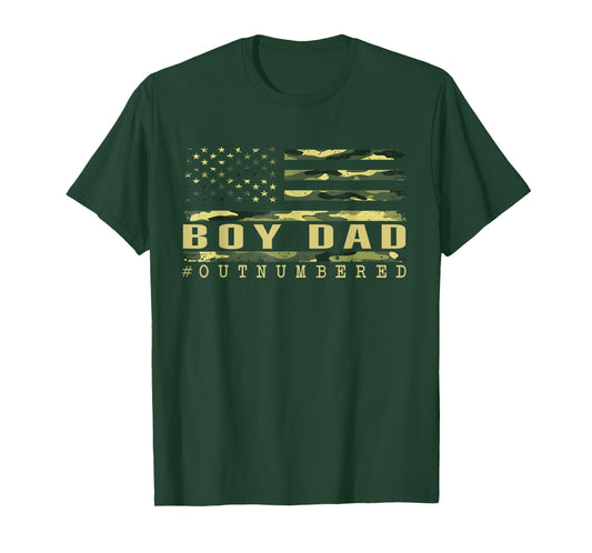 Boy Dad American Flag Camo Proud Dad of A Boy Fathers Day T-Shirt