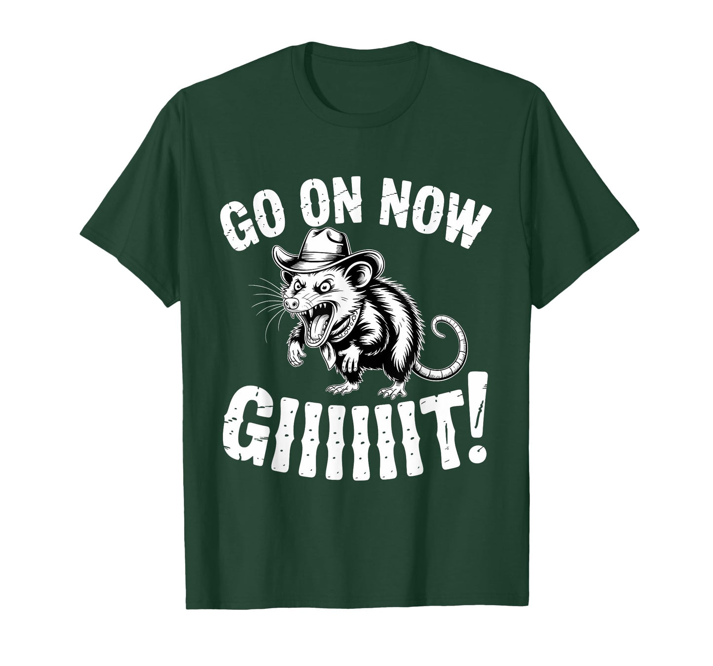 Cowboy Opossum Western Country Possum Go On Now Git T-Shirt
