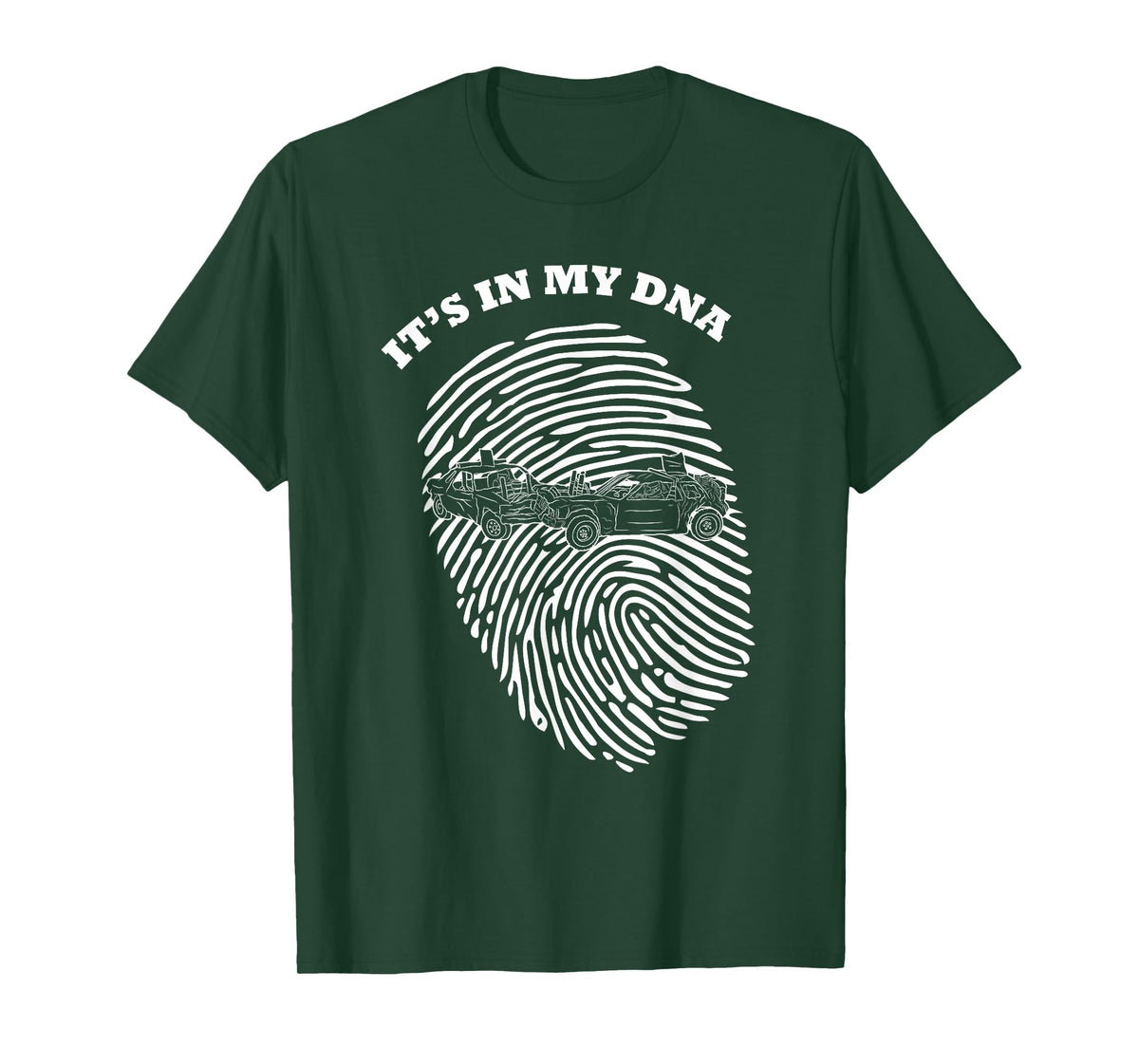 It's In My DNA Demolition Derby Racer Fingerprint Fans Retro T-Shirt