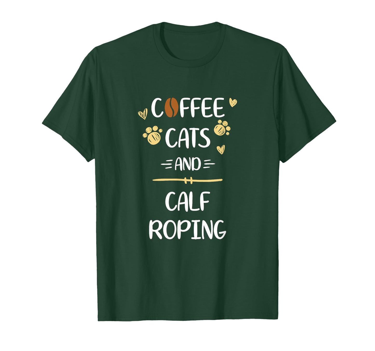 Coffee Cats and Calf Roping | Roping Rodeo T-Shirt