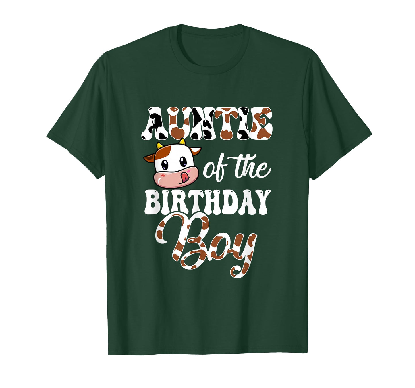 Auntie Of The Birthday Boy Cow Farm 1St Birthday Boy T-Shirt