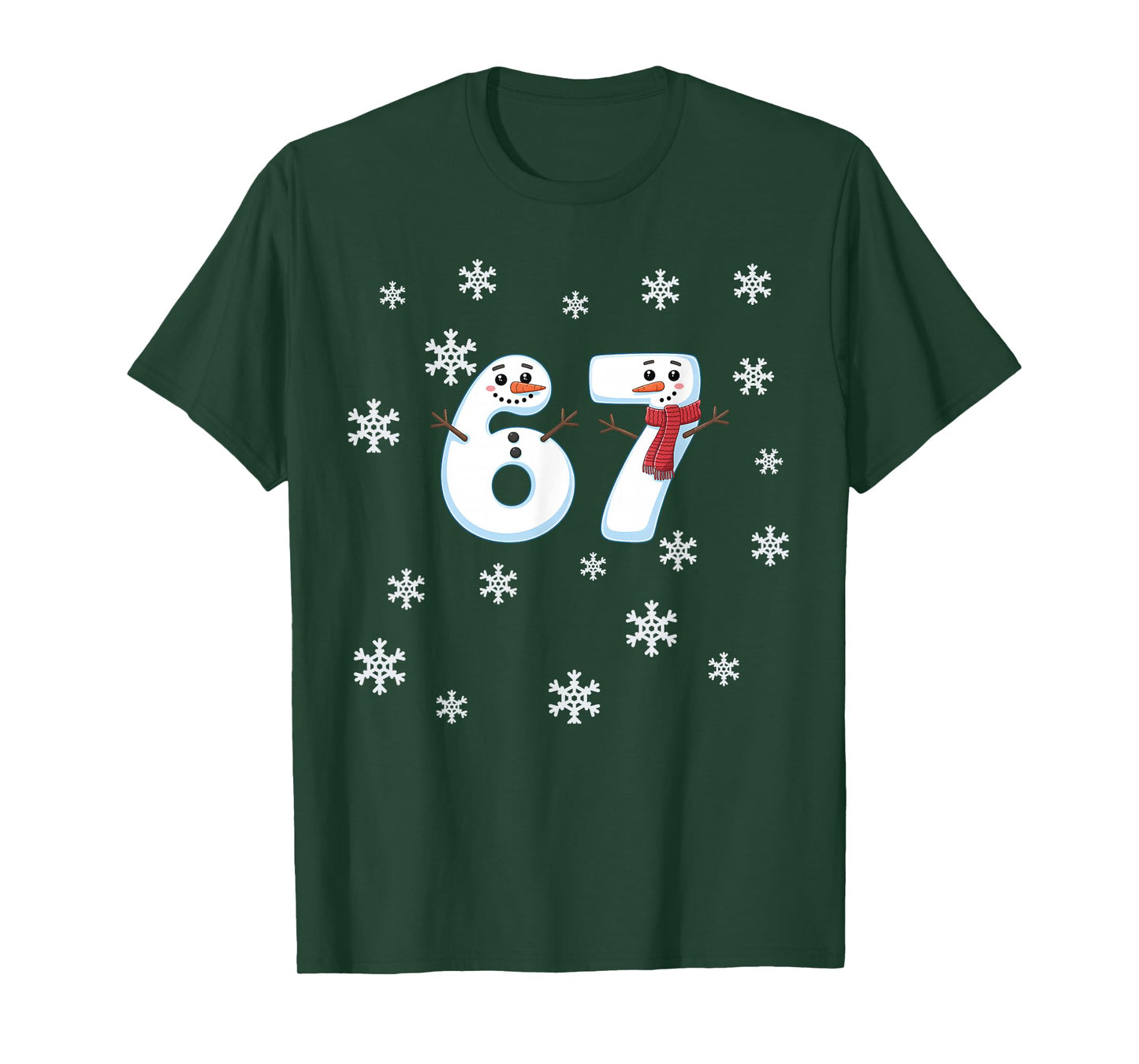 Funny 67 Winter Snowman Middle School 6 7 Funny 67 Meme T-Shirt