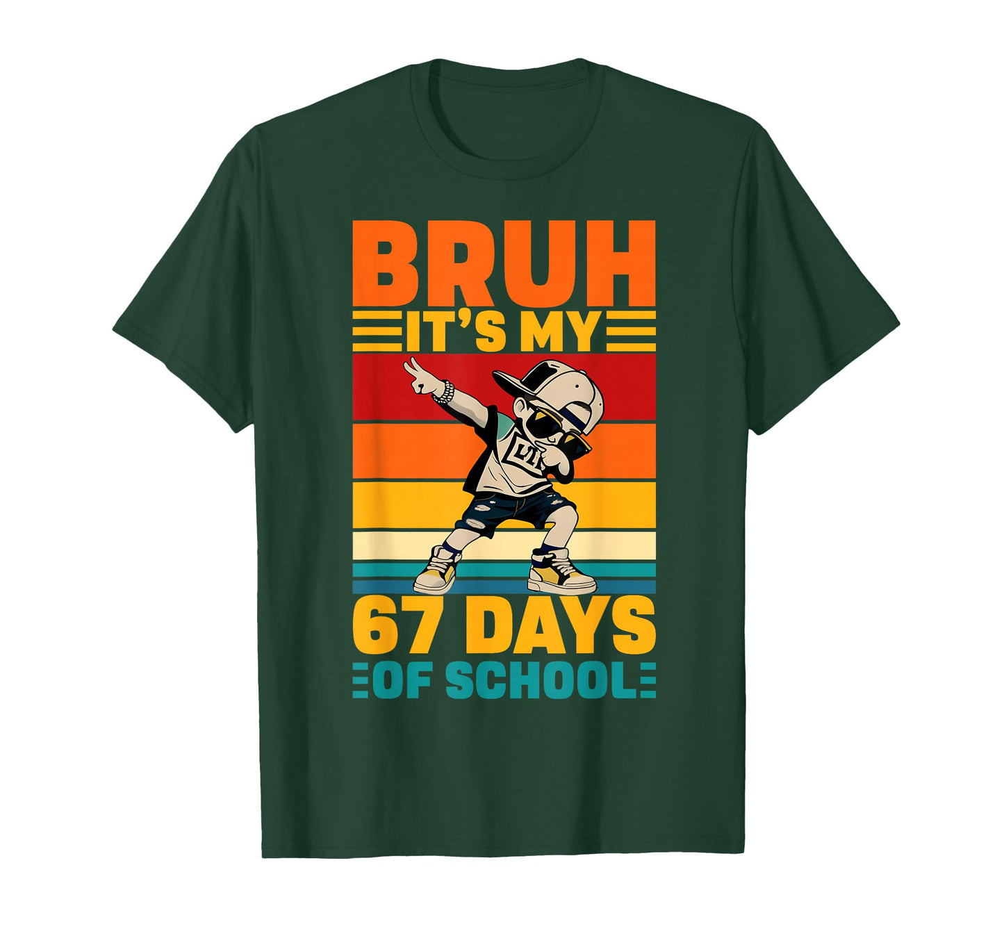Bruh It's My 67 Days of School Dabbing Boy Funny Six Seven T-Shirt