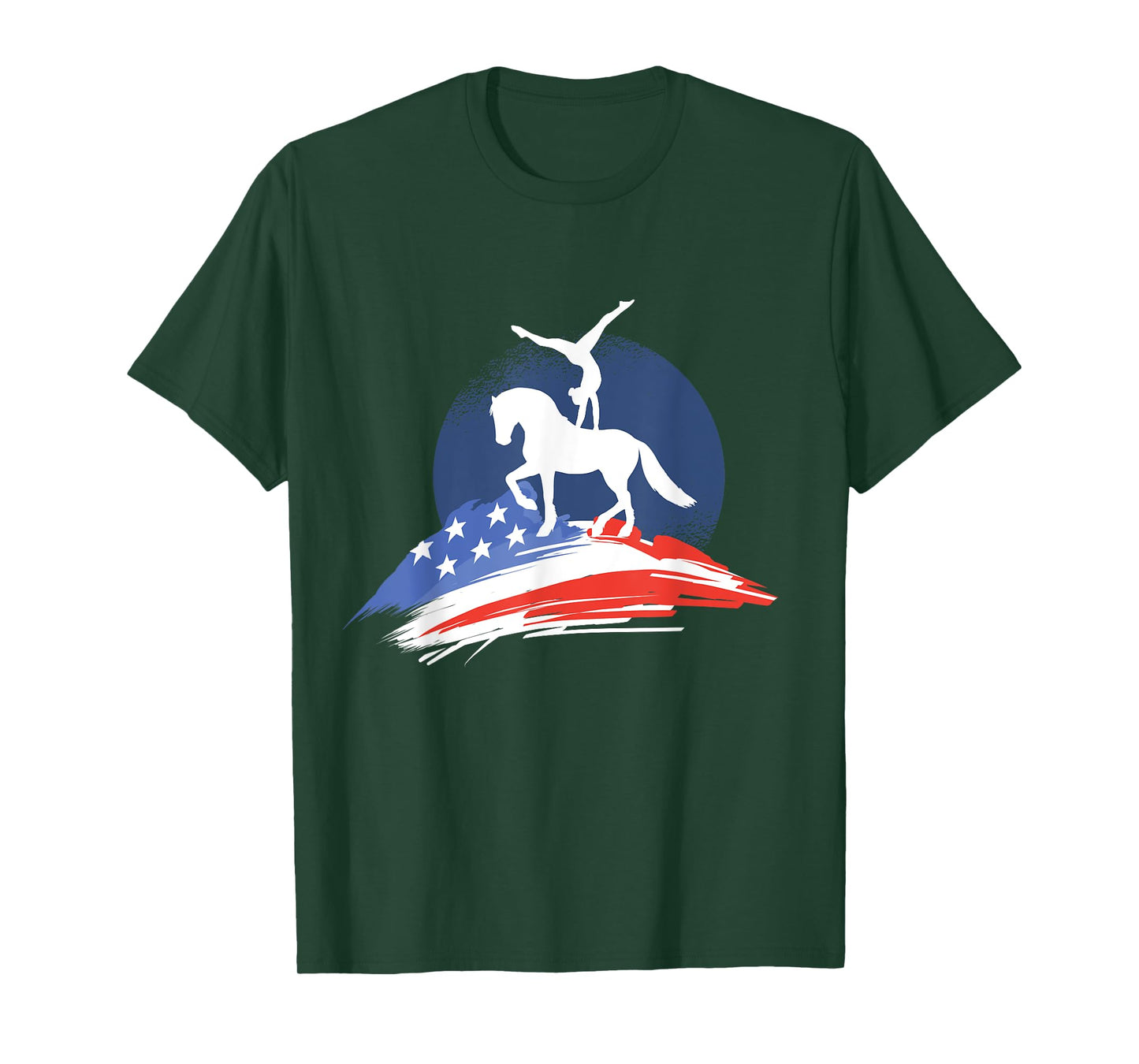 Equestrian Vaulting US-Flag Horses I Vault T-Shirt