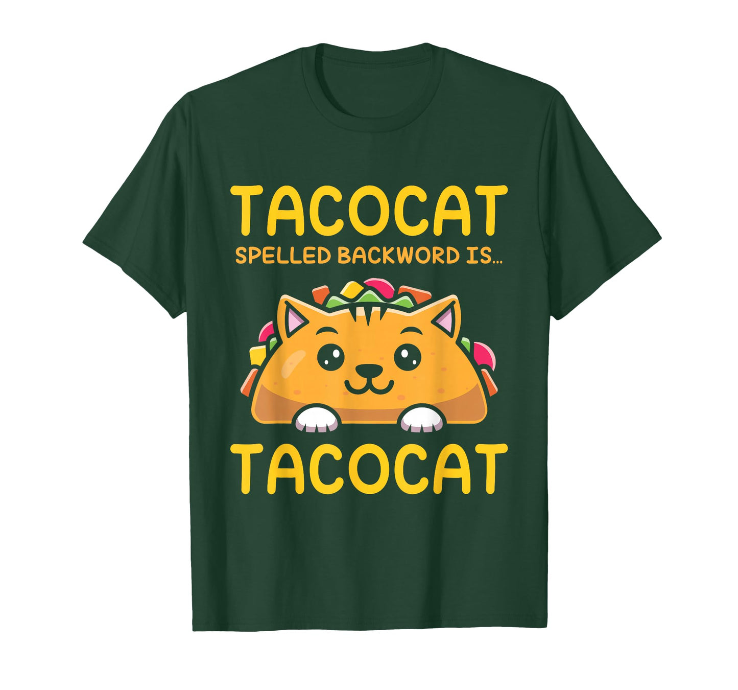 TACOCAT Spelled Backward Is TACOCAT - I Love Cats And Tacos T-Shirt