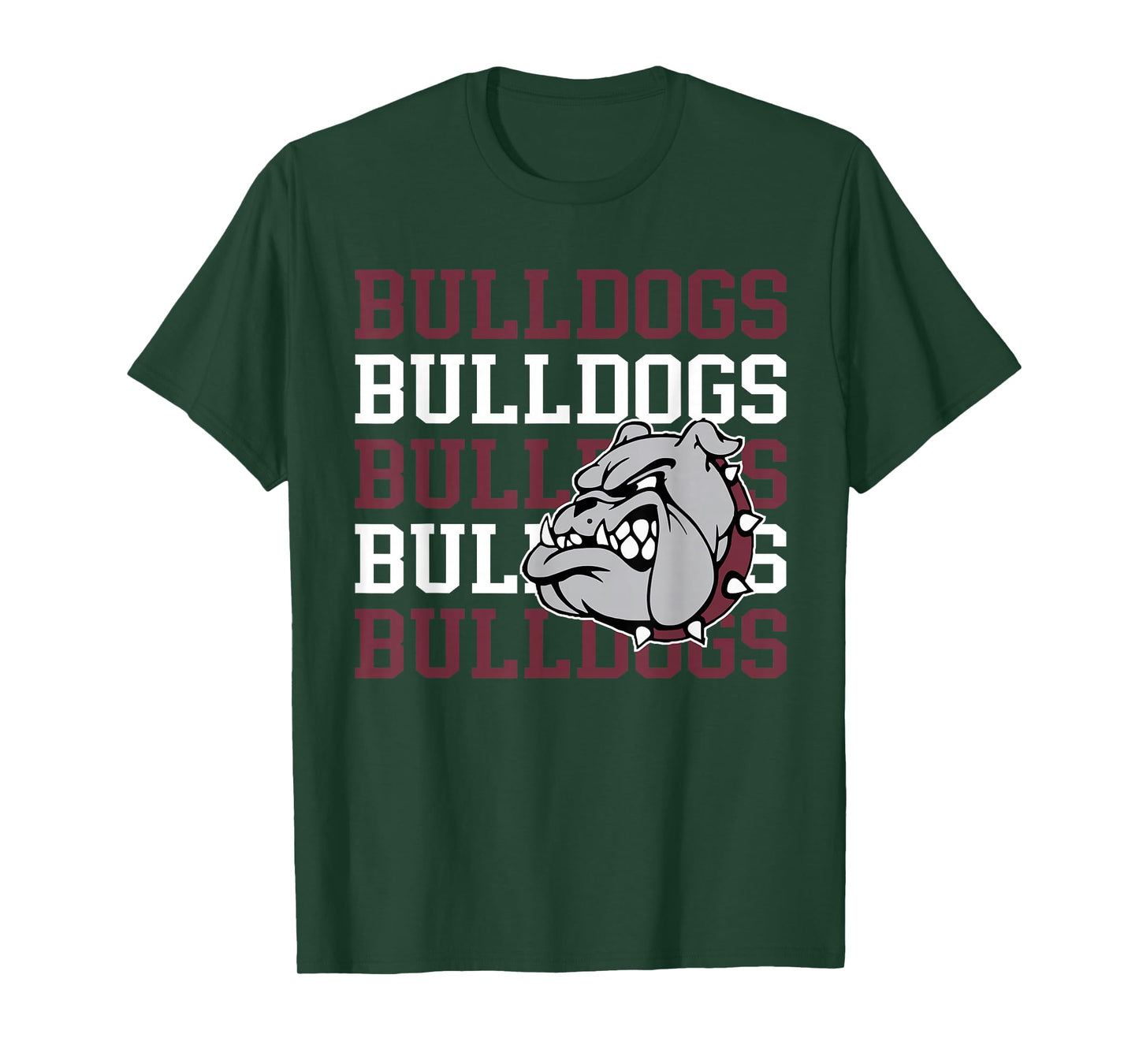 Maroon Bulldogs School Spirit Bulldog Mascot Teacher Bulldog T-Shirt