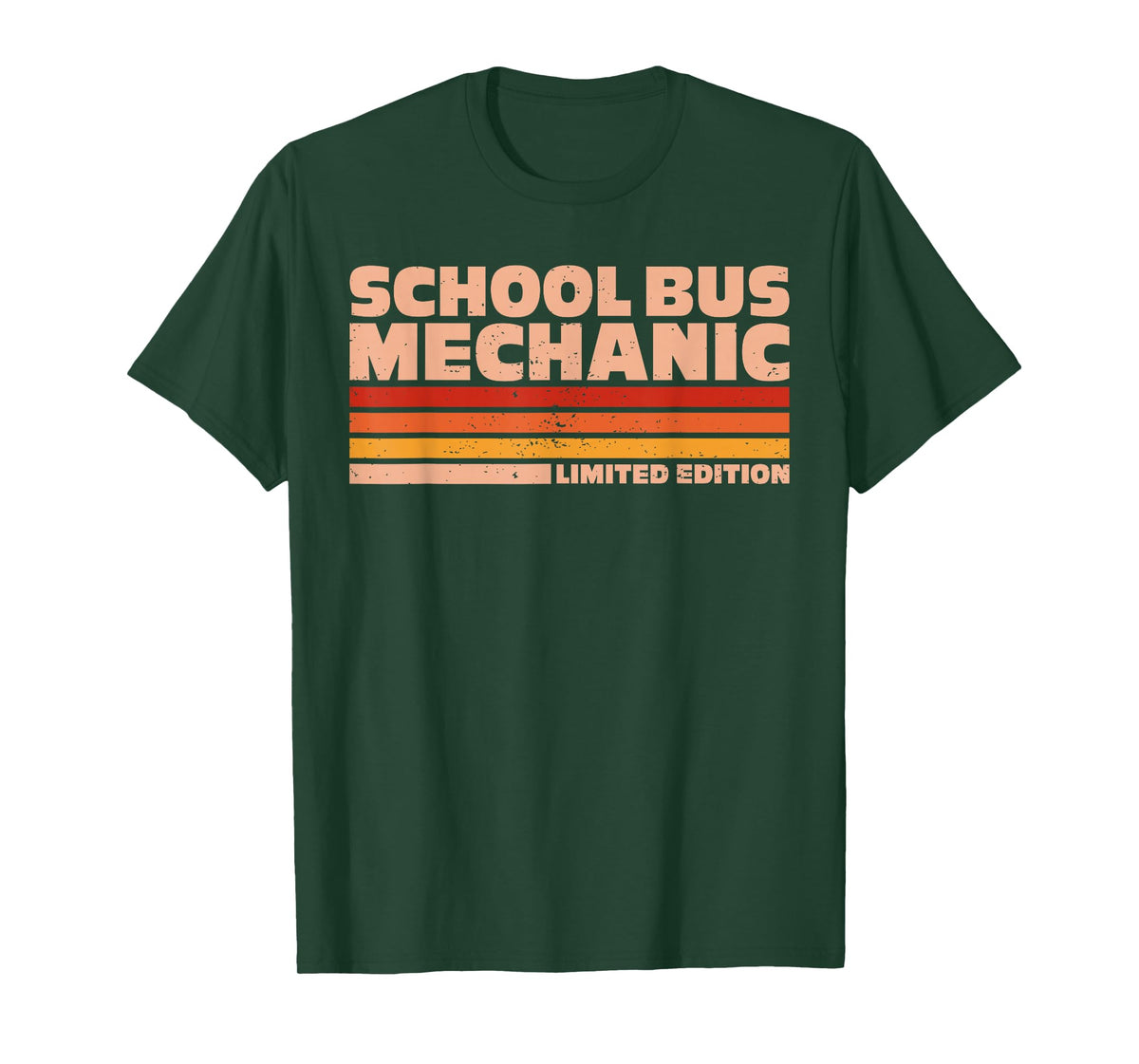 School Bus Mechanic Retro Sunrise T-Shirt