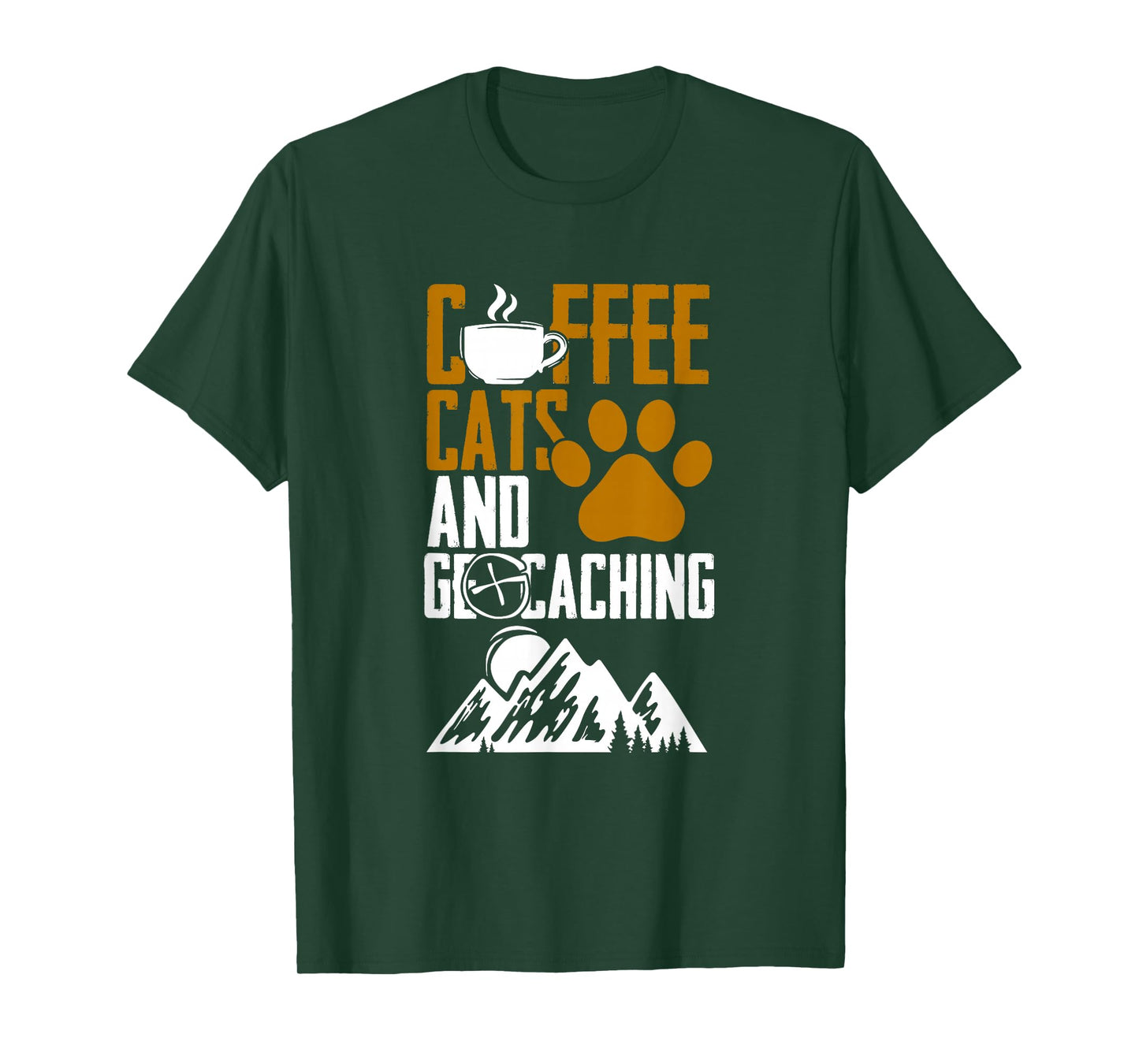 Coffee Cats And Geocaching Geocache Geocacher T-Shirt