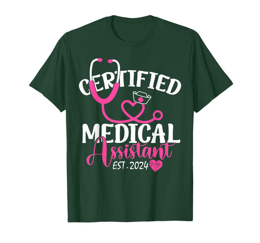 Certified Medical Assistant Est 2024 Graduation Graduate CMA T-Shirt
