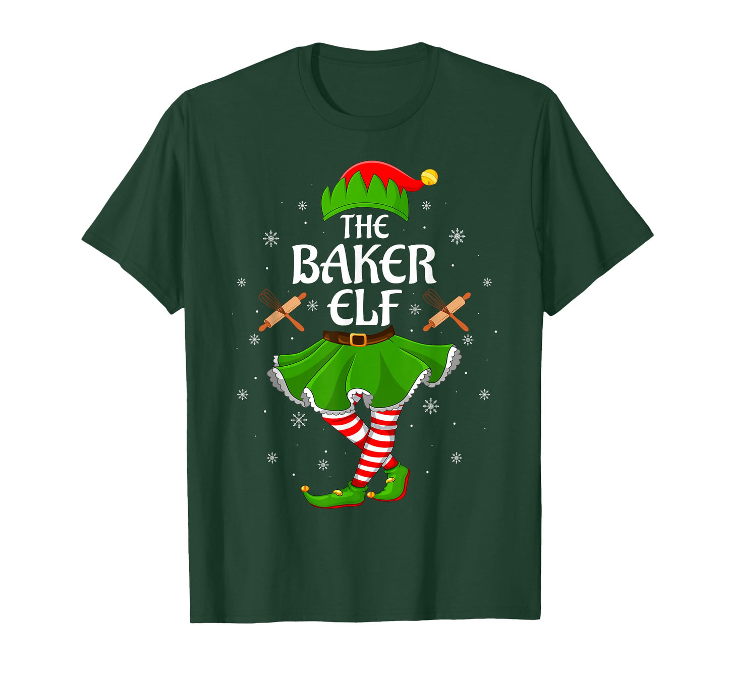 Baker Elf Christmas Family Girls Women Elf Squad Xmas T-Shirt