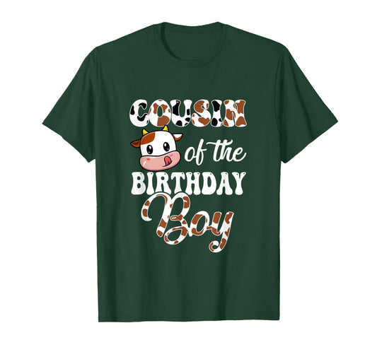 Cousin Of The Birthday Boy Cow Farm 1St Birthday Boy T-Shirt