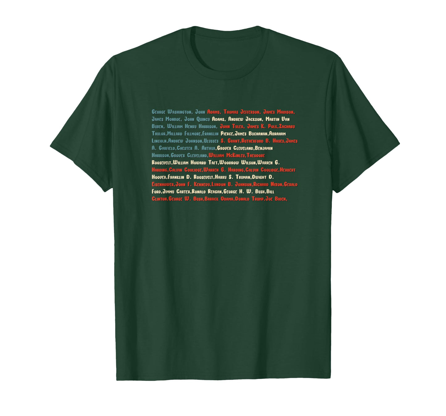 List of Presidents of the United States T-Shirt