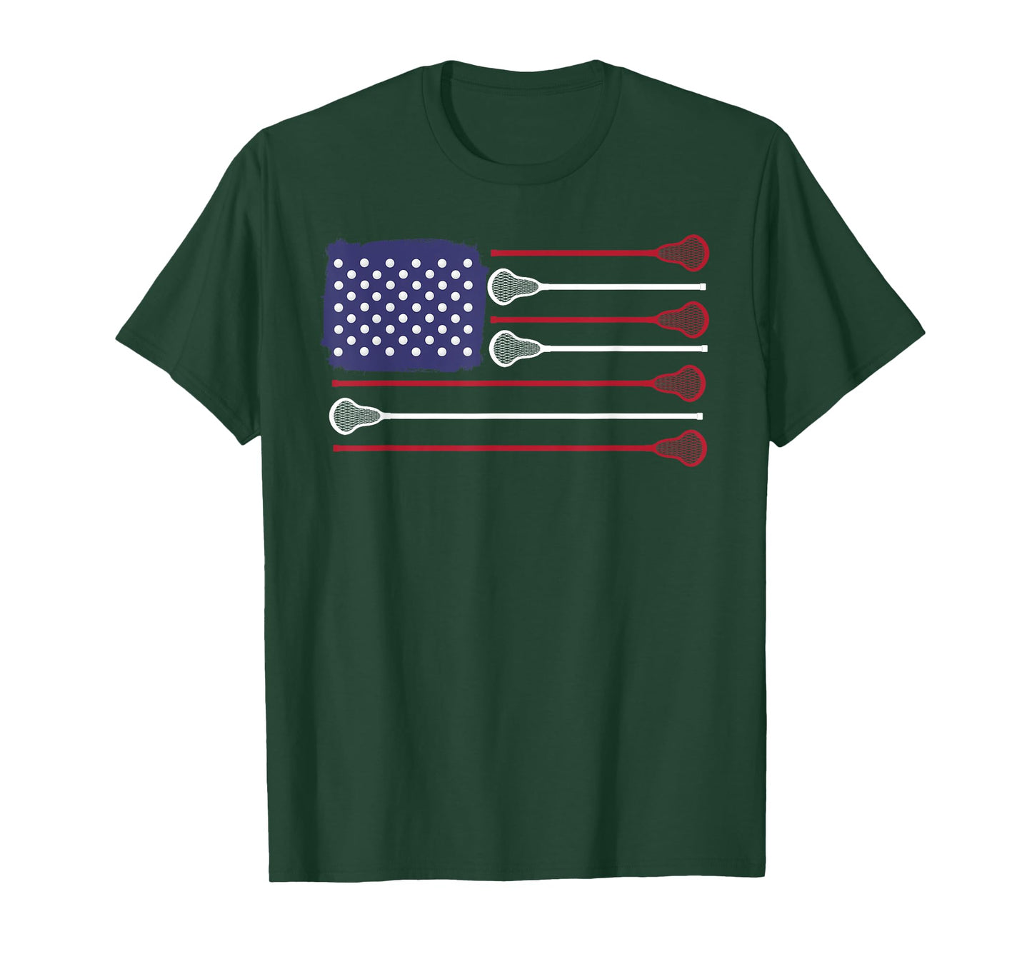 Lacrosse USA Flag Lacrosse Player men woman kids T-Shirt
