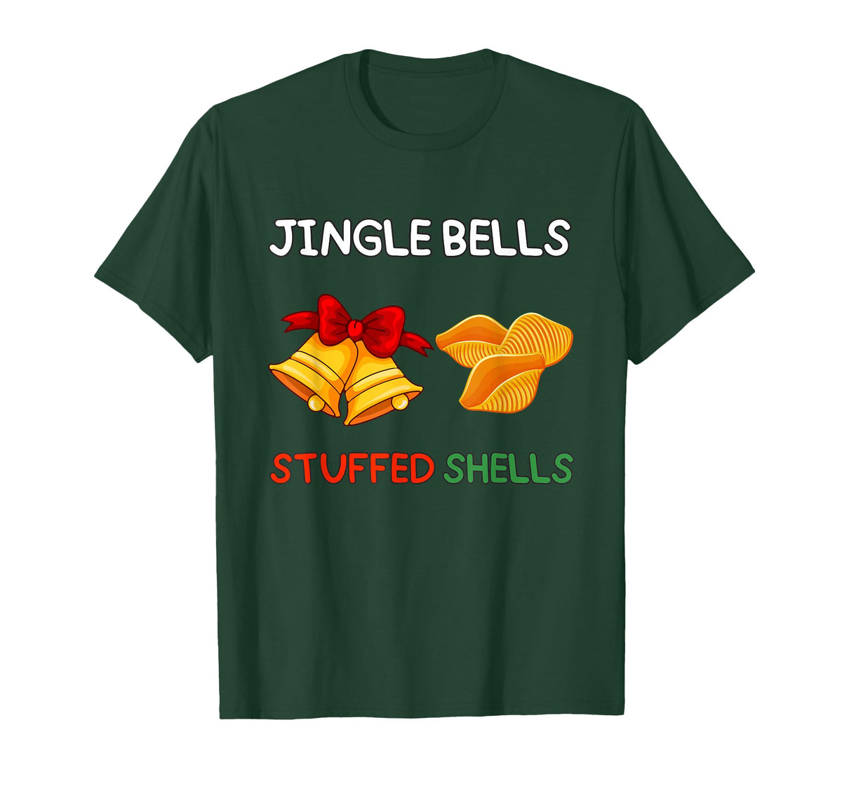 Jingle Bells Stuffed Shells Christmas Cute Funny Pasta T-Shirt