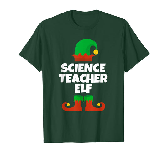 Christmas I'm The Science Teacher Elf Matching Xmas Pajama T-Shirt