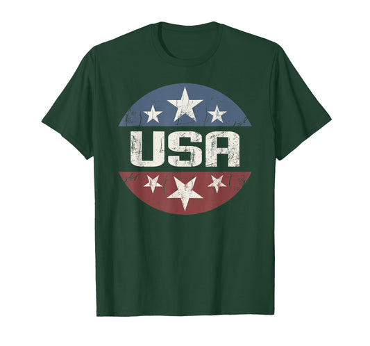 America Tshirt Patriotic 4th of July Vintage Stars Logo USA T-Shirt