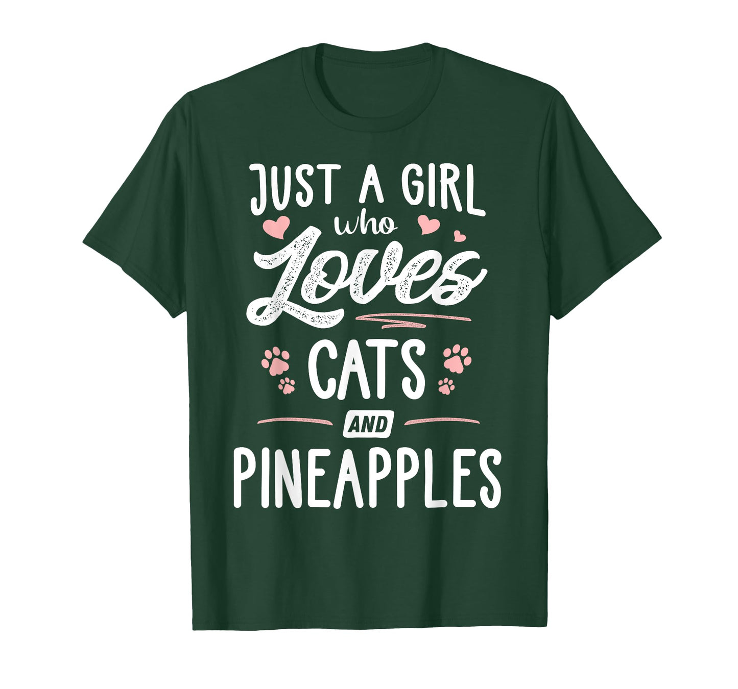 Just A Girl Who Loves Cats And Pineapples Gift Cat Lover T-Shirt
