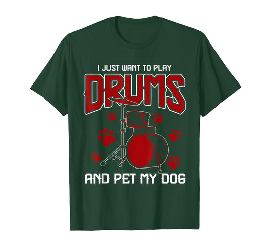 Pet Dog Drummer Drumsticks Gift Music Drums T-Shirt
