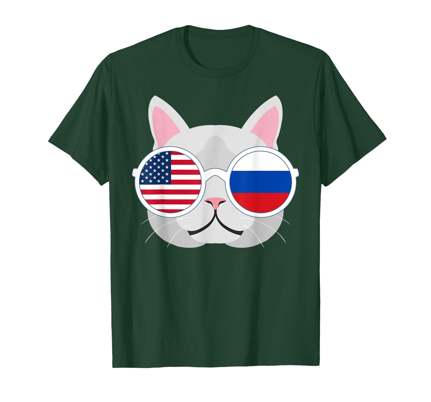 Funny Proud Russian American Flag Russia USA Pride GIft T-Shirt