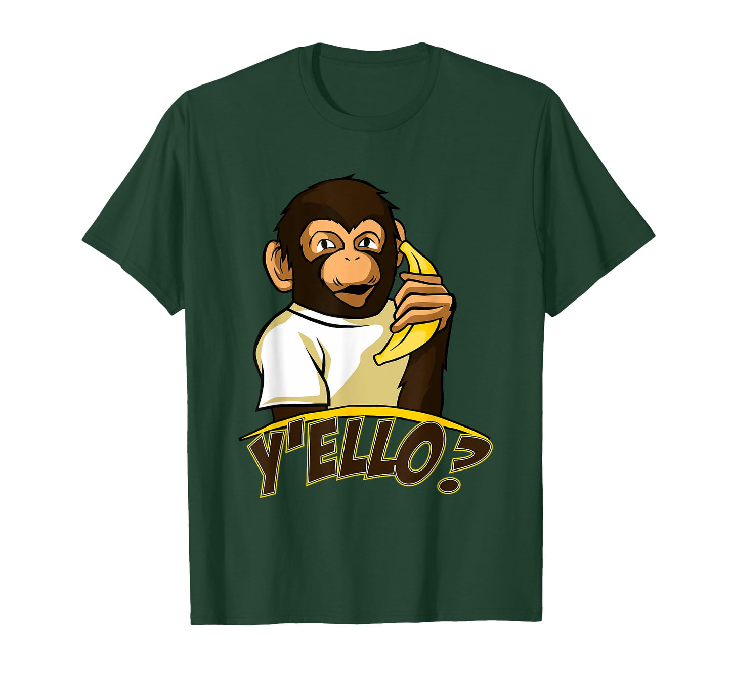 Yello Funny Talking Monkey On Banana Phone T-Shirt T-Shirt