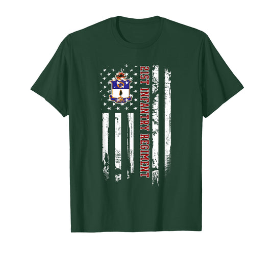 21st Infantry Regiment Veteran USA Flag Veterans Day Xmas T-Shirt