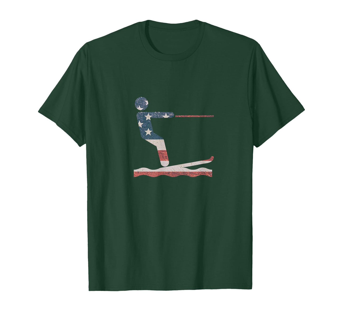 Water Ski T Shirt Water skiing American Flag Tee T-Shirt